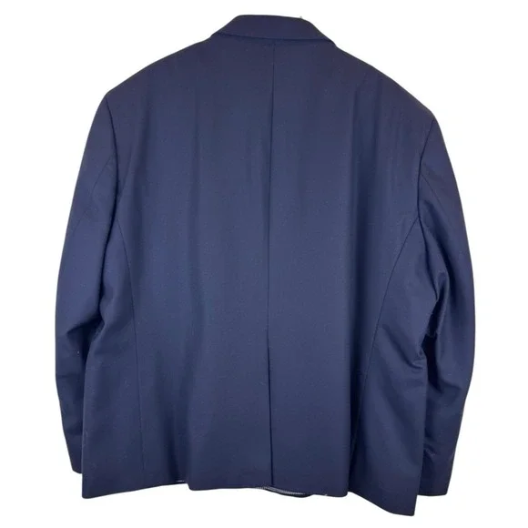 Stafford 54S Short Navy Blue 100% Wool Gold Button Mens Blazer Sport Coat Jacket - Picture 5 of 8